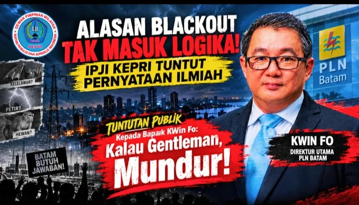 Misteri Blackout Batam Belum Terjawab, IPJI Kepri Desak Bareskrim Ungkap Fakta