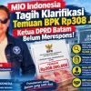 MIO Indonesia Tagih Klarifikasi Temuan BPK Rp308 Juta, Ketua DPRD Batam Belum Merespons!