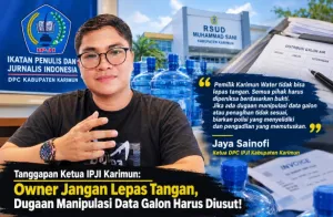 IPJI Karimun Desak Dugaan Manipulasi Data Galon RSUD Muhammad Sani Diusut, Owner Karimun Water Diminta Bertanggung Jawab
