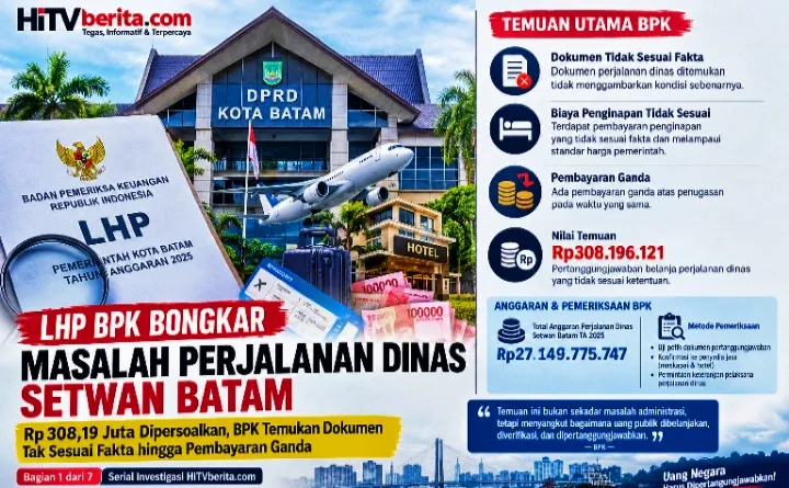 LHP BPK Bongkar Masalah Perjalanan Dinas Setwan Batam