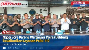 Ngopi Sore Bareng Wartawan, Polres Belitung Sosialisasikan Layanan Polisi 110