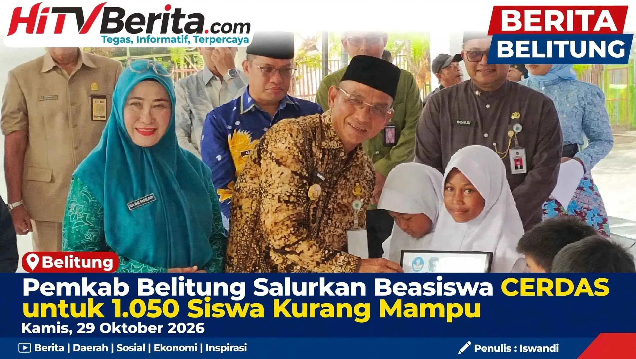 Pemkab Belitung Salurkan Beasiswa CERDAS untuk 1.050 Siswa Kurang Mampu