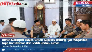 Jumat Keliling di Masjid Ashuro, Kapolres Belitung Ajak Masyarakat Jaga Kamtibmas dan Tertib Berlalu Lintas
