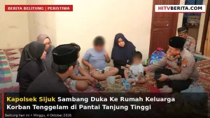 Kapolsek Sijuk Sambang Duka Ke Rumah Keluarga Korban Tenggelam di Pantai Tanjung Tinggi